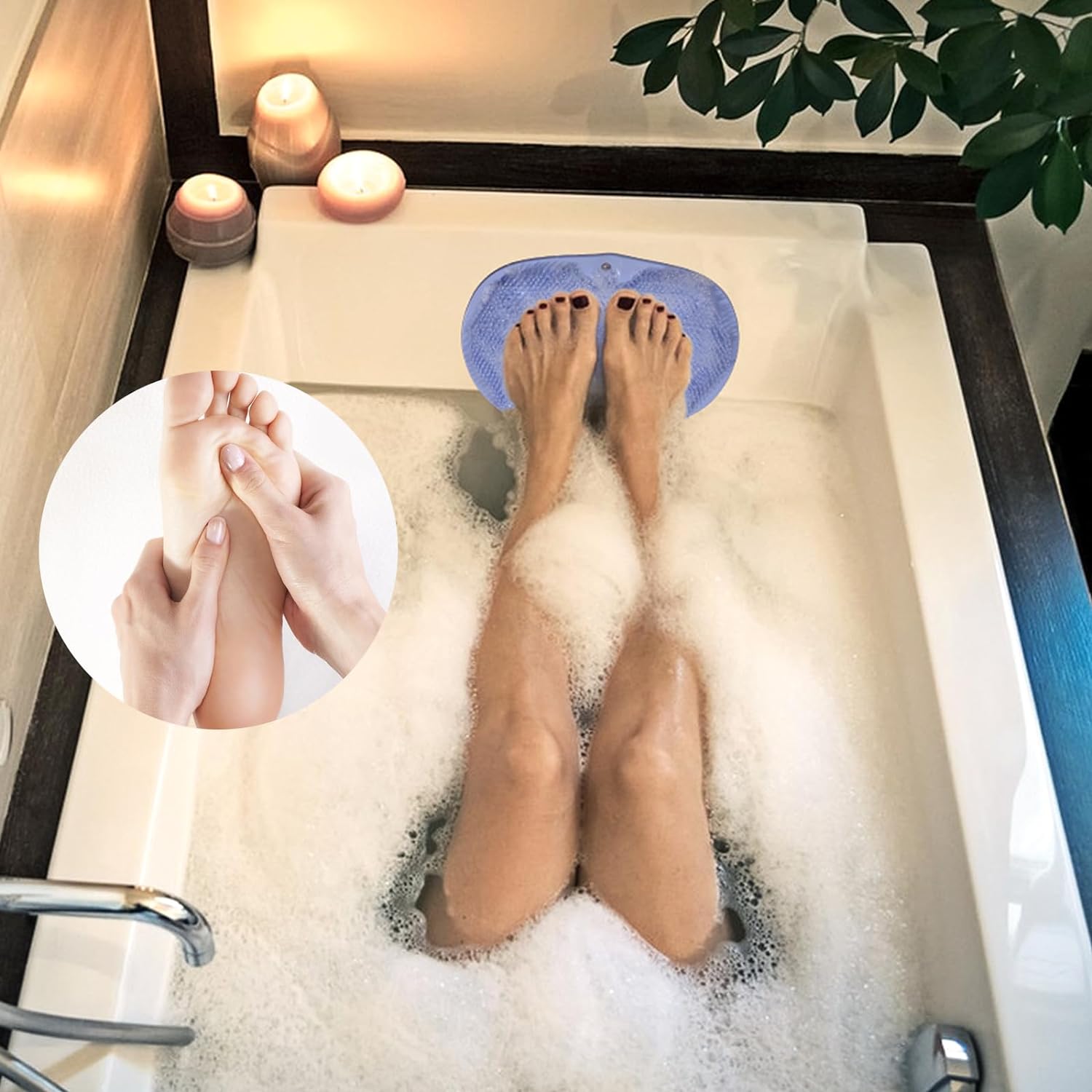 Hands-Free Shower Scrubber Mat | Silicon Foot & Back Cleaner
