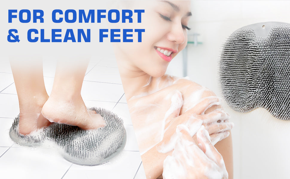 Hands-Free Shower Scrubber Mat | Silicon Foot & Back Cleaner