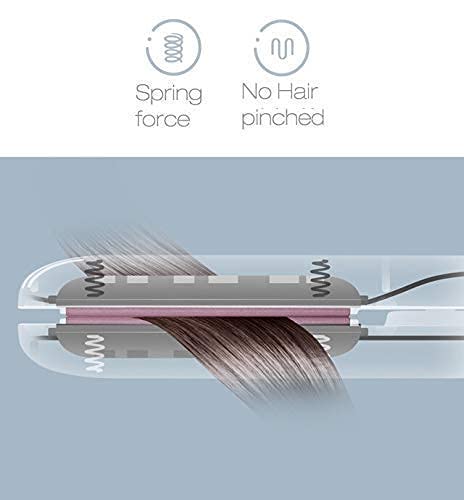 3-in-1 Mini Ceramic Hair Straightener Brush Fast Heat