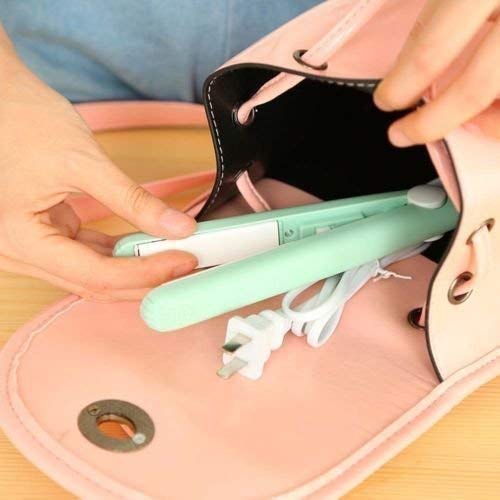3-in-1 Mini Ceramic Hair Straightener Brush Fast Heat