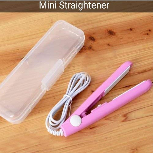 3-in-1 Mini Ceramic Hair Straightener Brush Fast Heat