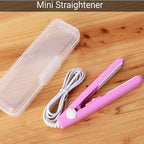 3-in-1 Mini Ceramic Hair Straightener Brush Fast Heat