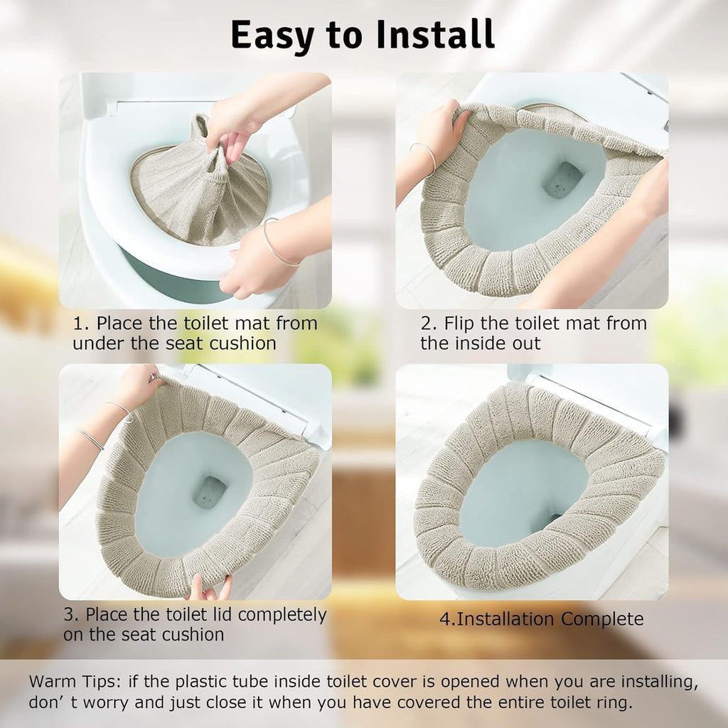 Soft Washable Toilet Seat Cushion | Warm Reusable Bathroom Pad