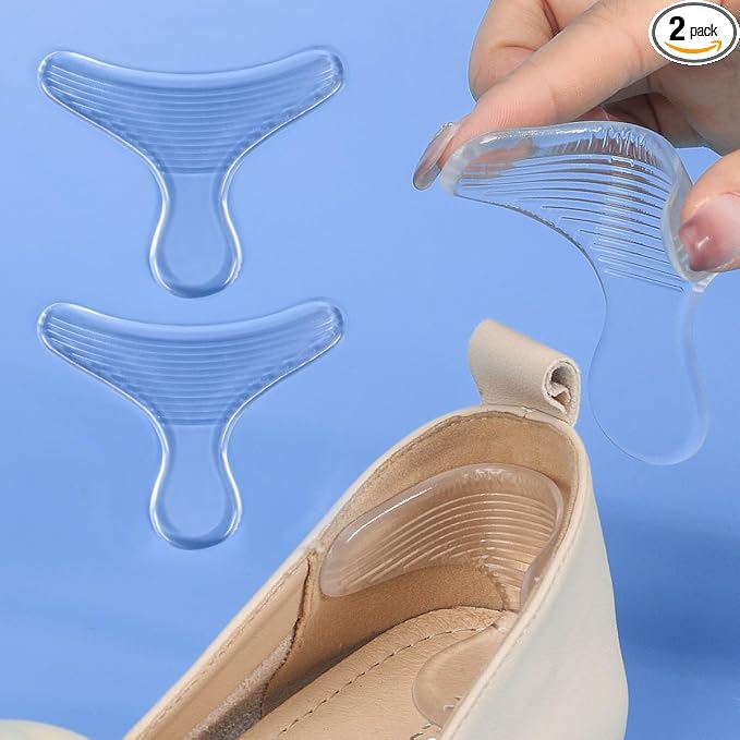 T-Shape Silicone Heel Pads – Anti Slip Shoe Size Adjuster Comfort