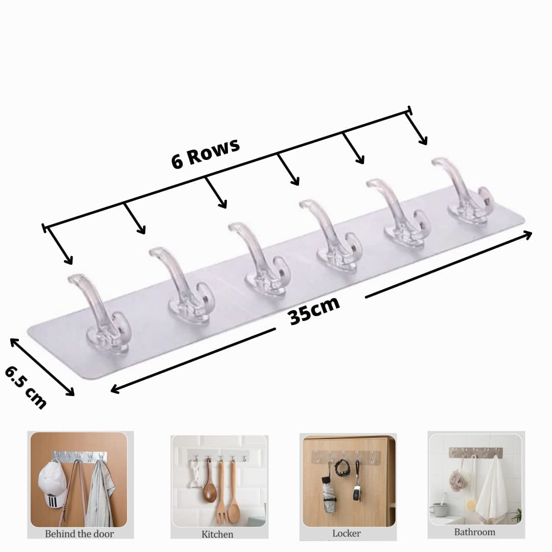 6-in-1 Heavy Duty Self-Adhesive Wall Hook Sticker