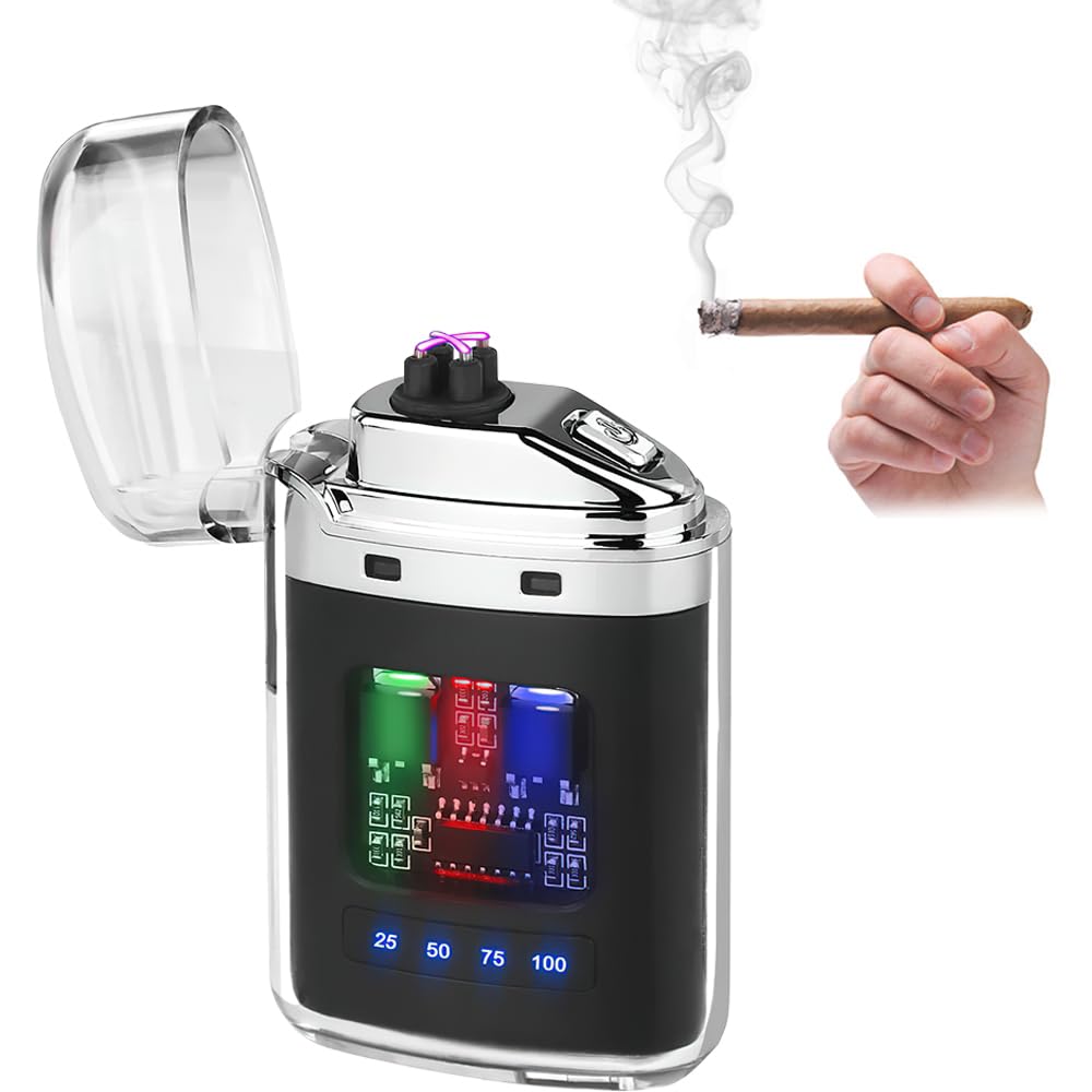 USB Rechargeable Dual Arc Plasma Lighter – Windproof & Stylish