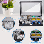 Luxury Watch & Sunglasses Jewelry Box | 6 Watches, 3 Glasses