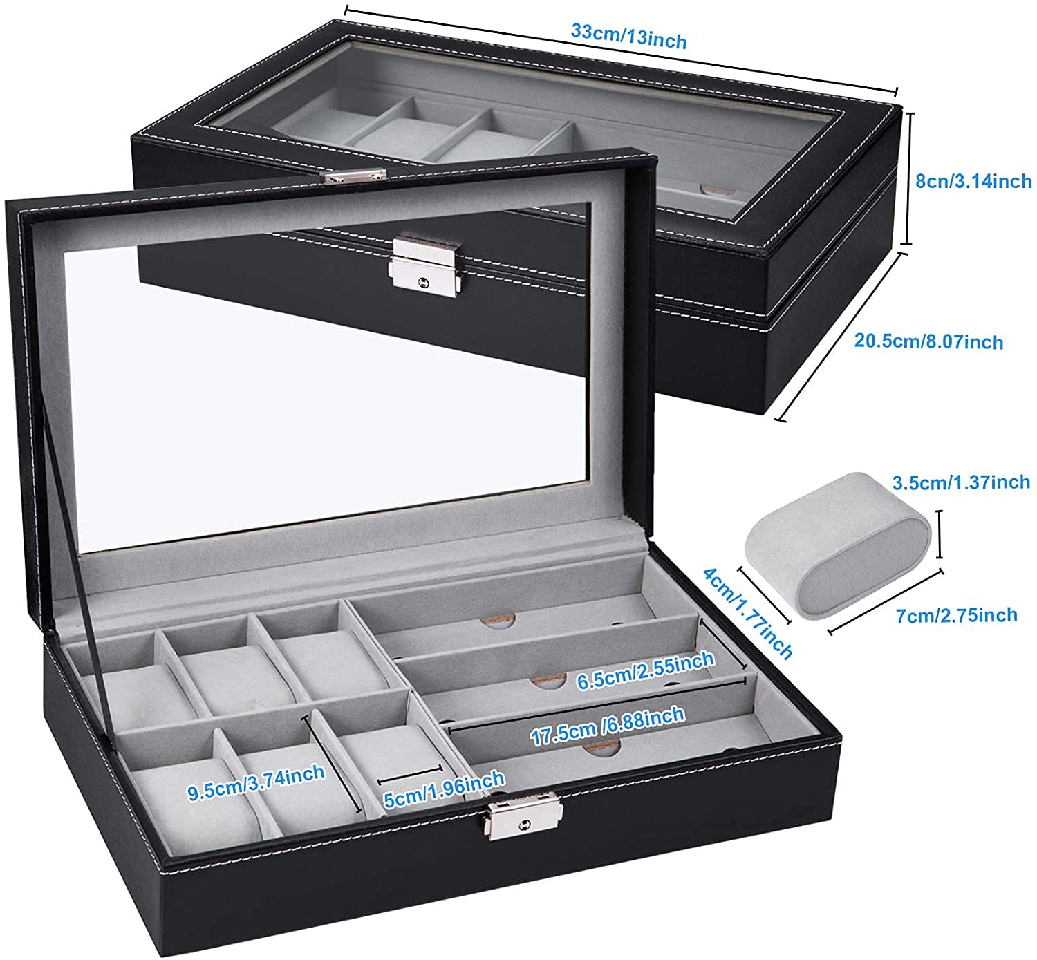 Luxury Watch & Sunglasses Jewelry Box | 6 Watches, 3 Glasses