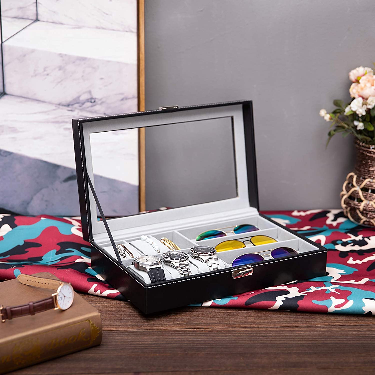 Luxury Watch & Sunglasses Jewelry Box | 6 Watches, 3 Glasses