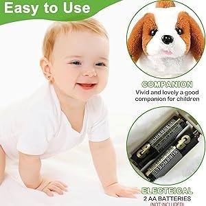 Interactive Walking Plush Dog Toy with Barking Sound