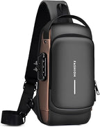 Waterproof Anti-Theft Sling Bag with USB Port Lock