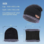 Winter Beanie Hat & Scarf Set Warm Knit Fashion for Men & Women