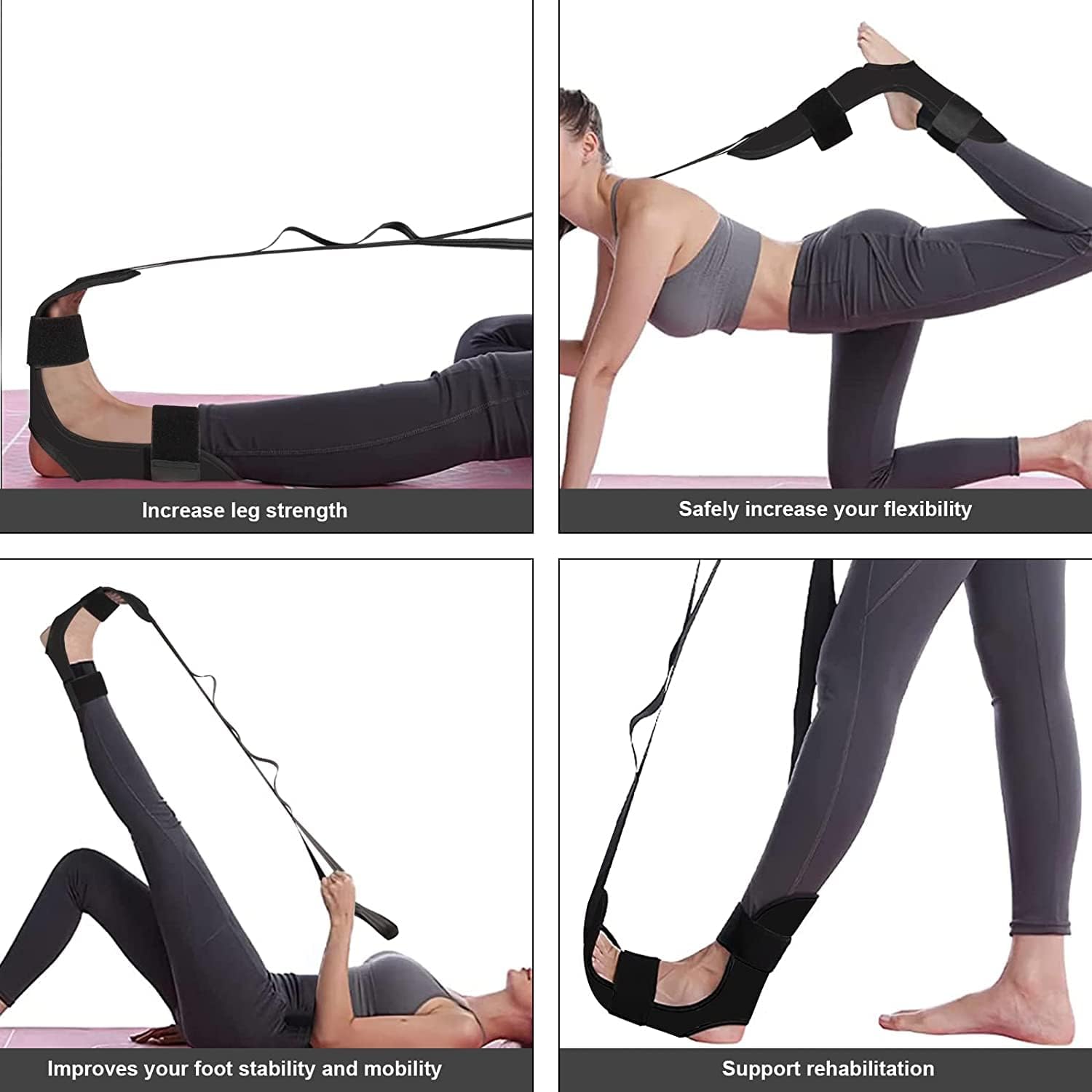 Yoga Leg Stretch Strap – 5-Loop Foot Stretcher for Therapy