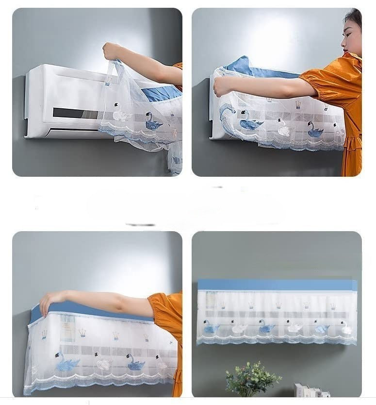Embroidered Split AC Cover 1-1.5 Ton Dustproof Designer
