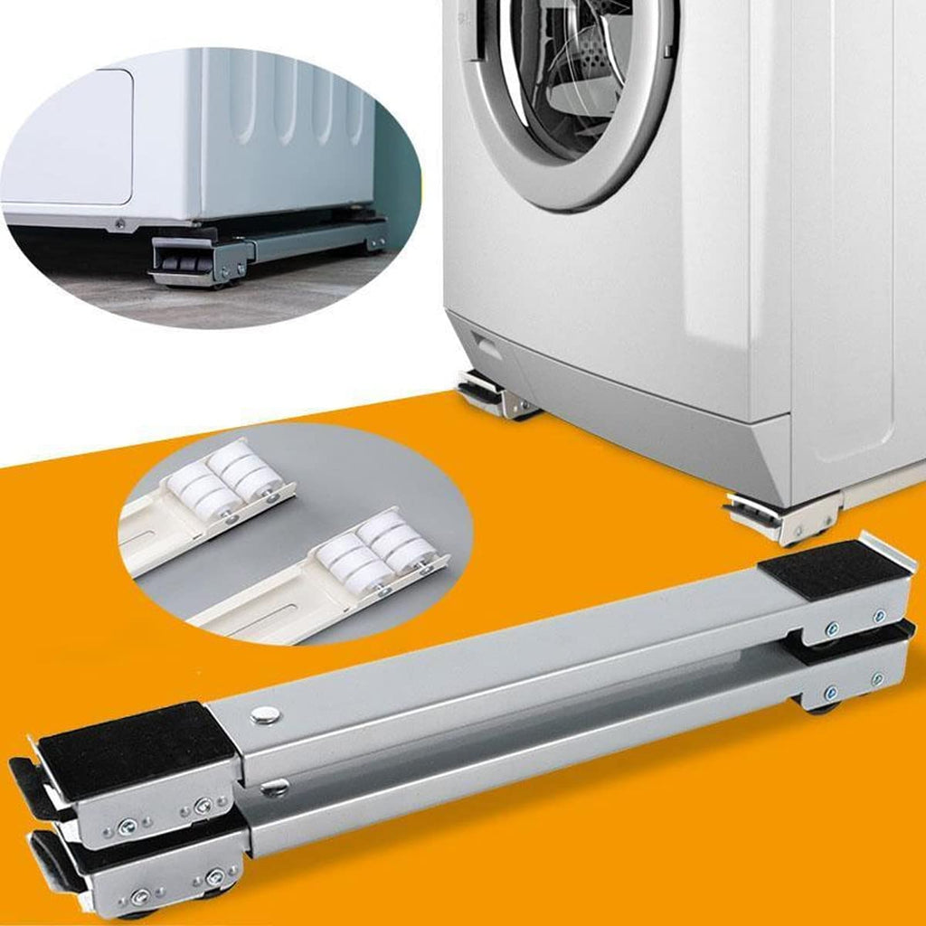Adjustable Washing Machine Stand – Heavy Duty with Wheels 300Kg