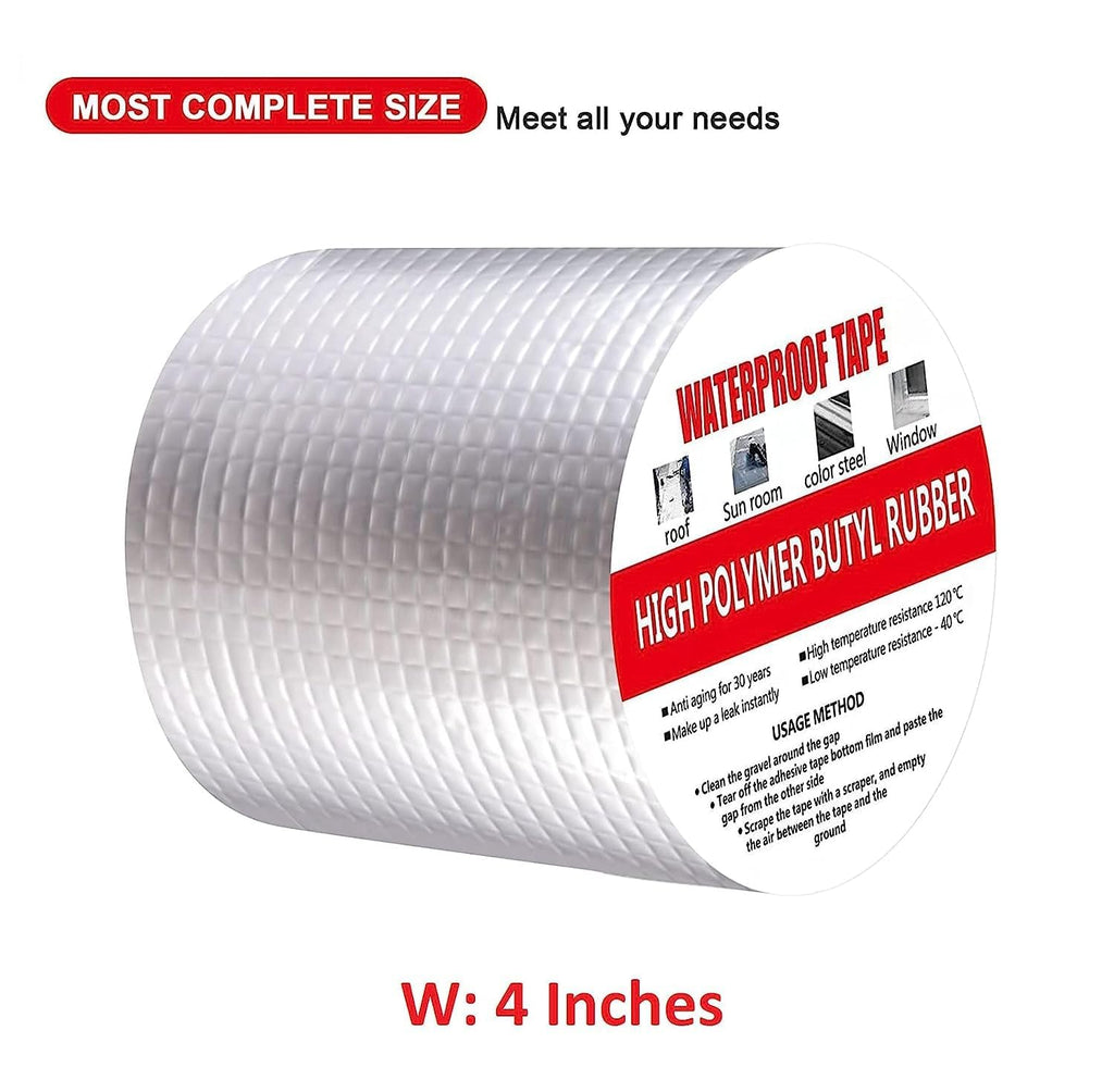 4 Inch Waterproof Silver Butyl Tape 10cmx5m Fix