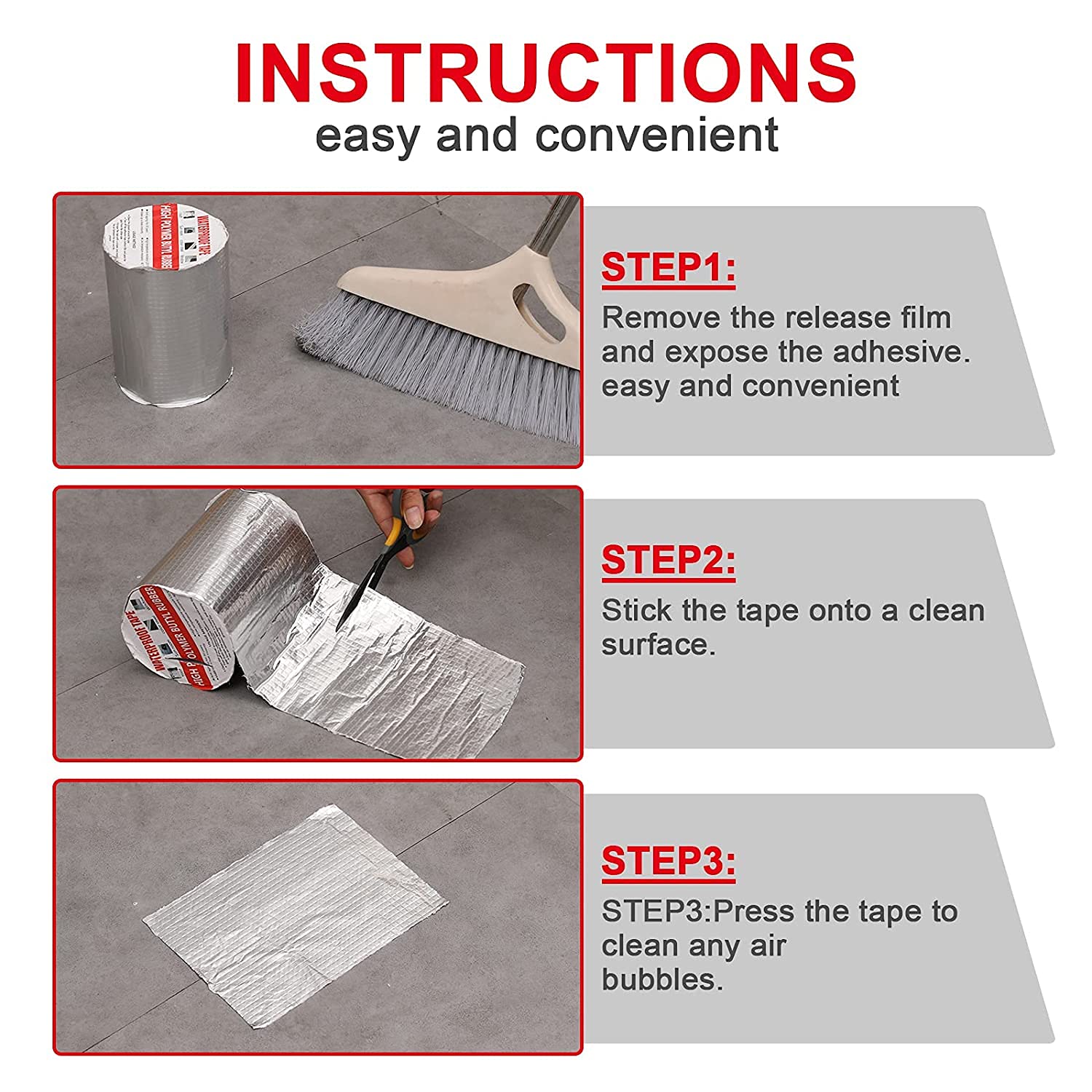 4 Inch Waterproof Silver Butyl Tape 10cmx5m Fix