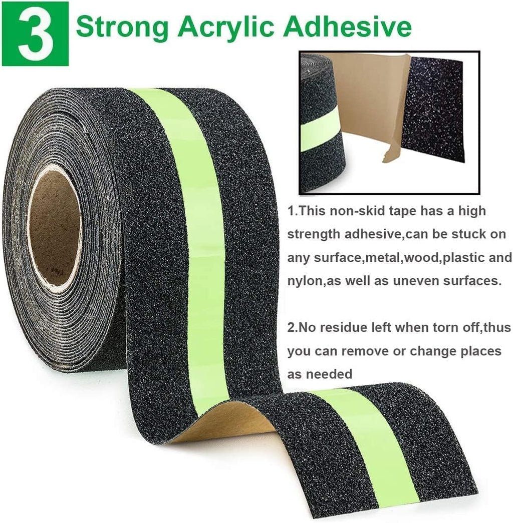 Glow in Dark Anti Slip Stair Tape 2in x16ft Grip
