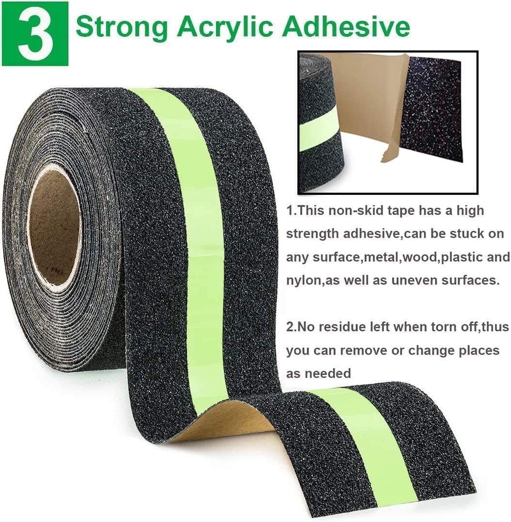 Glow in Dark Anti Slip Stair Tape 2in x16ft Grip