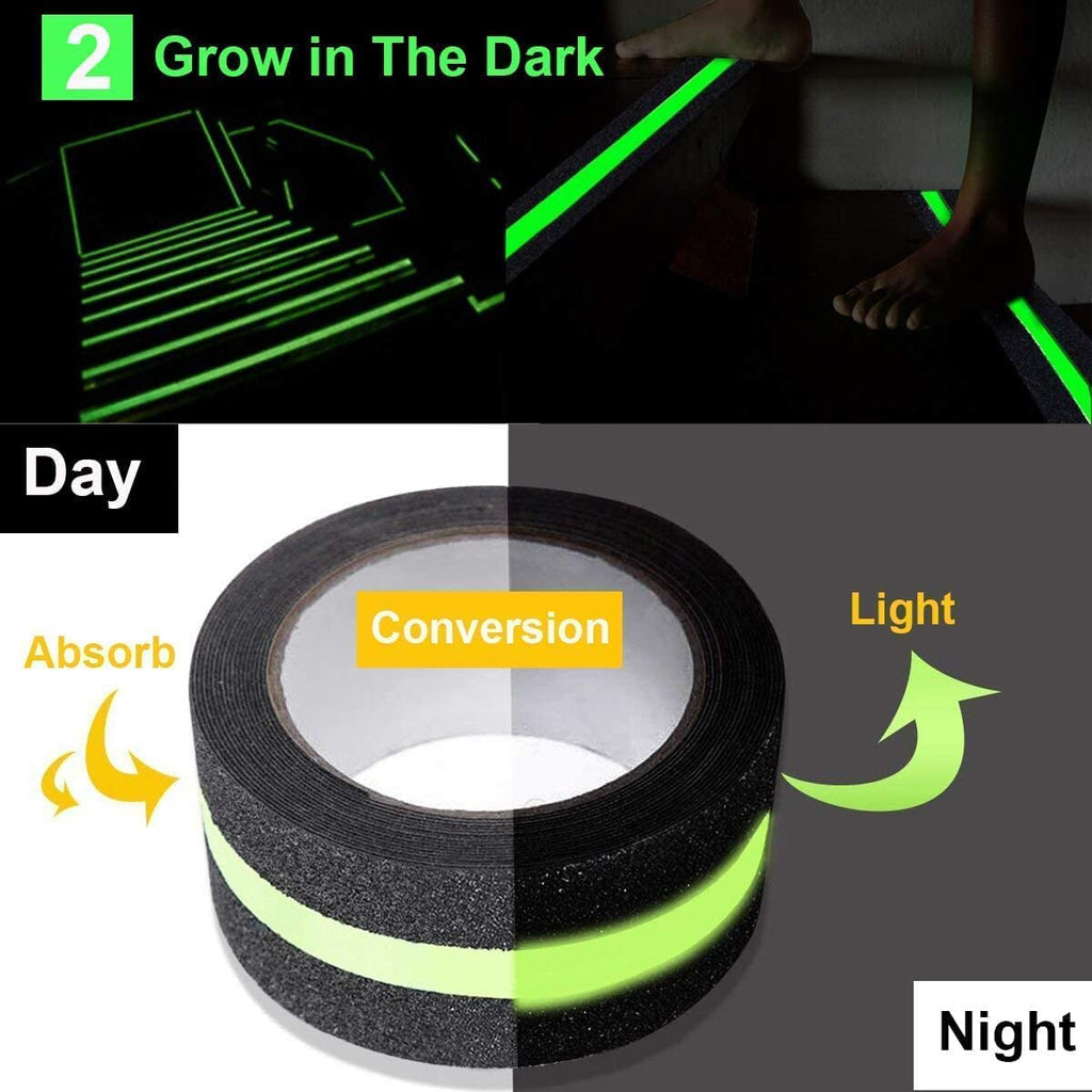 Glow in Dark Anti Slip Stair Tape 2in x16ft Grip