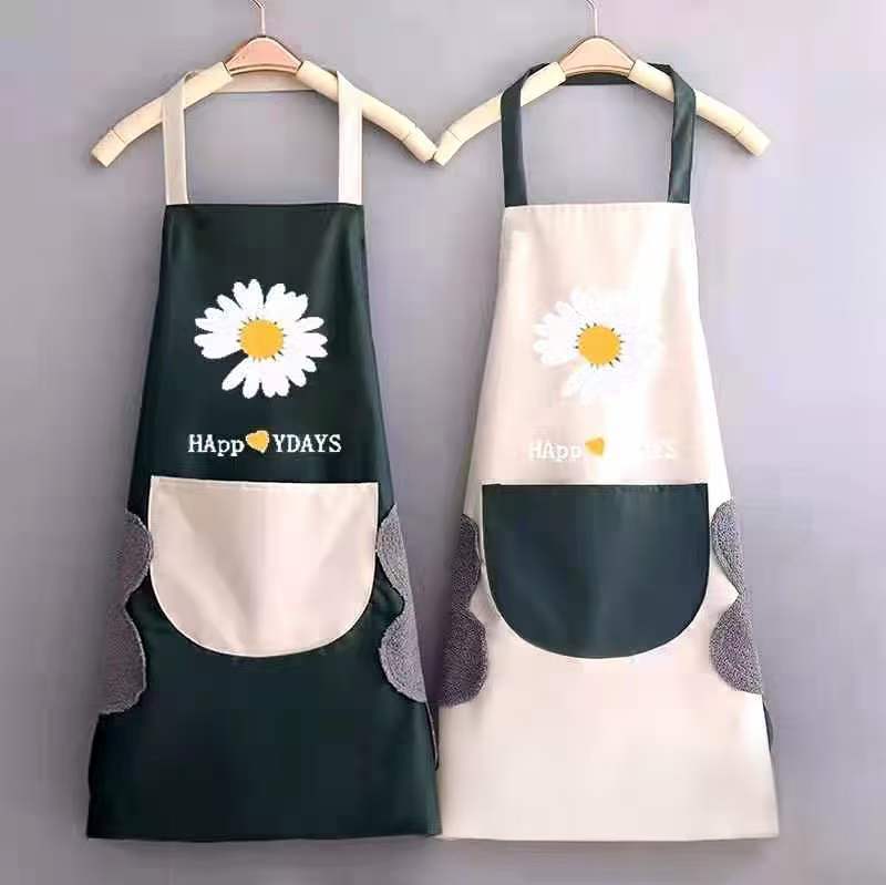Waterproof Kitchen Apron with Pocket Hand Towel