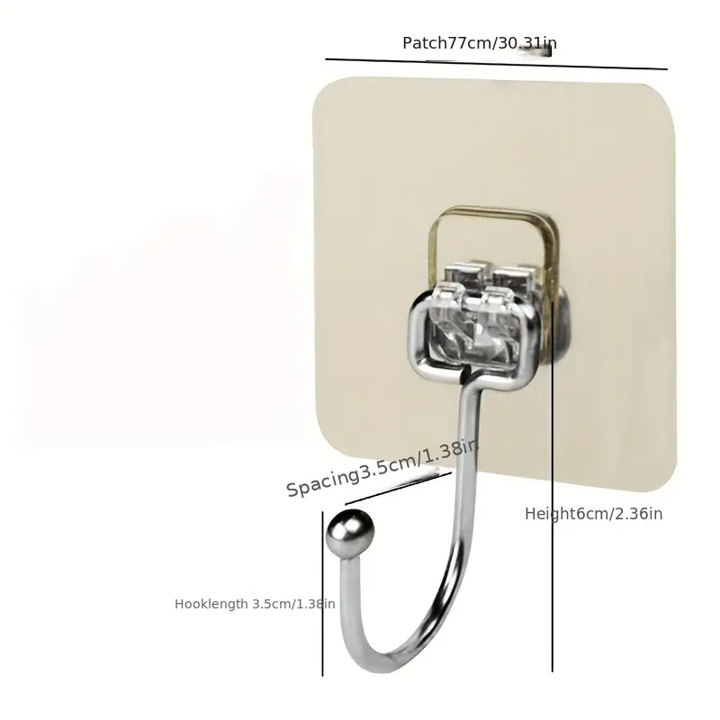 5 Pack Self-Adhesive Hooks 10kg Waterproof Gold