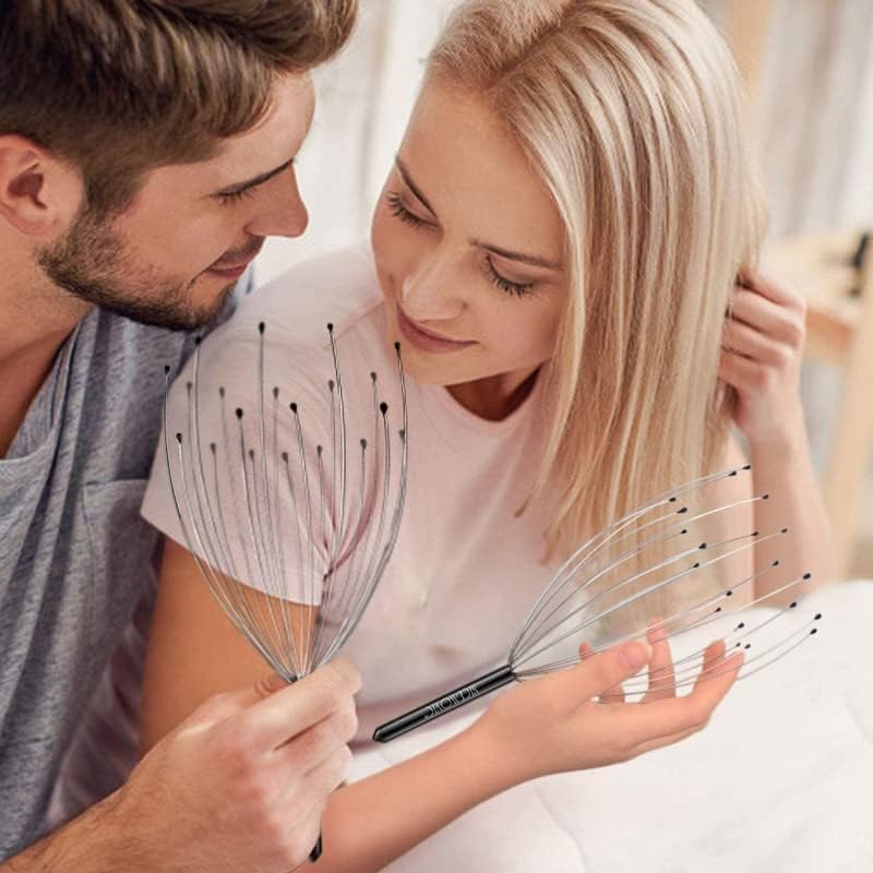 Bokoma 12-Finger Scalp Massager for Stress Relief, Hair Growth, and Relaxation – Head Massager with Bristles