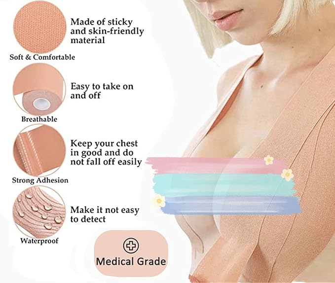 Boob Lift Tape with 10 Nipple Covers Strapless Support