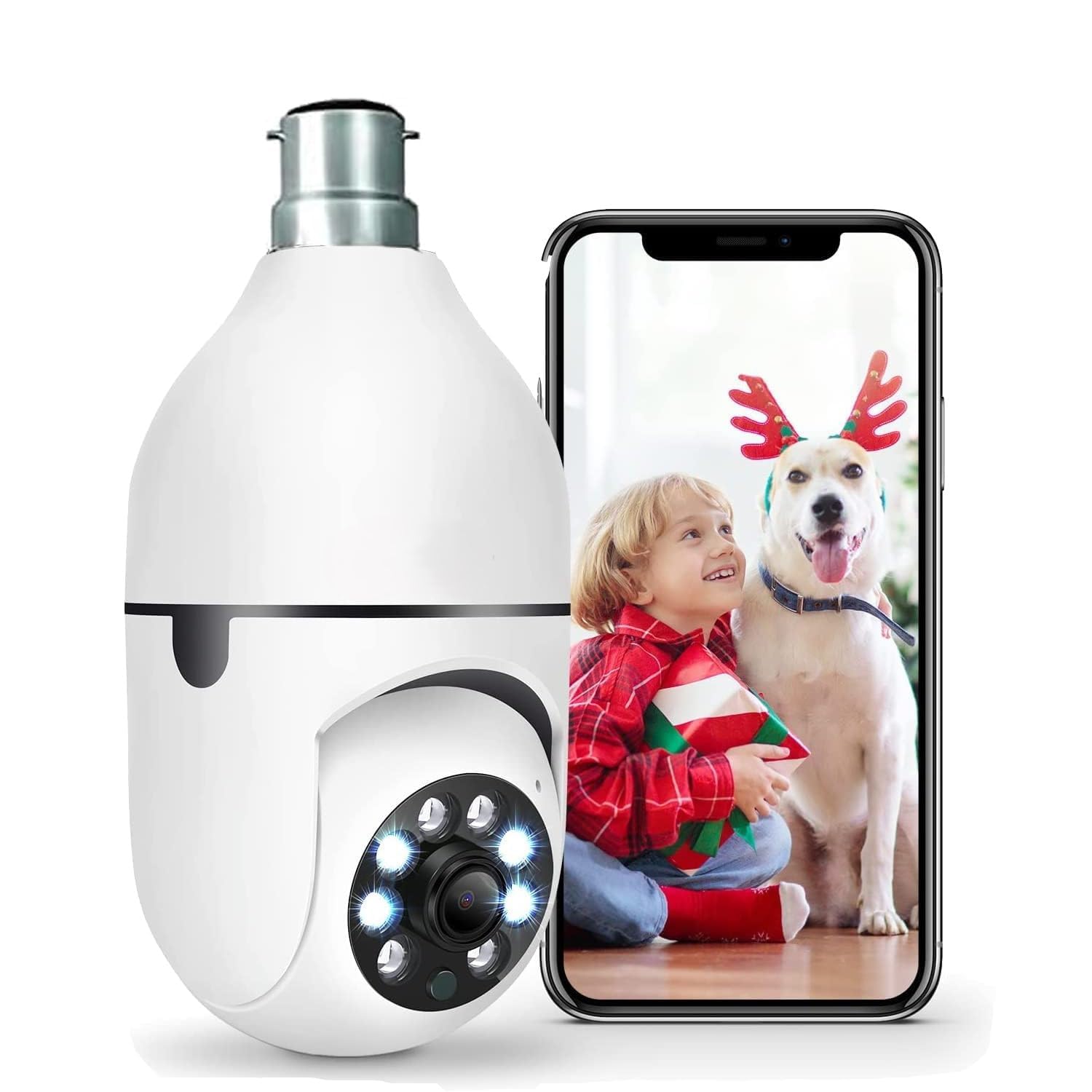Wi-Fi Bulb Camera 360° – 1080p Wireless Home Security Cam