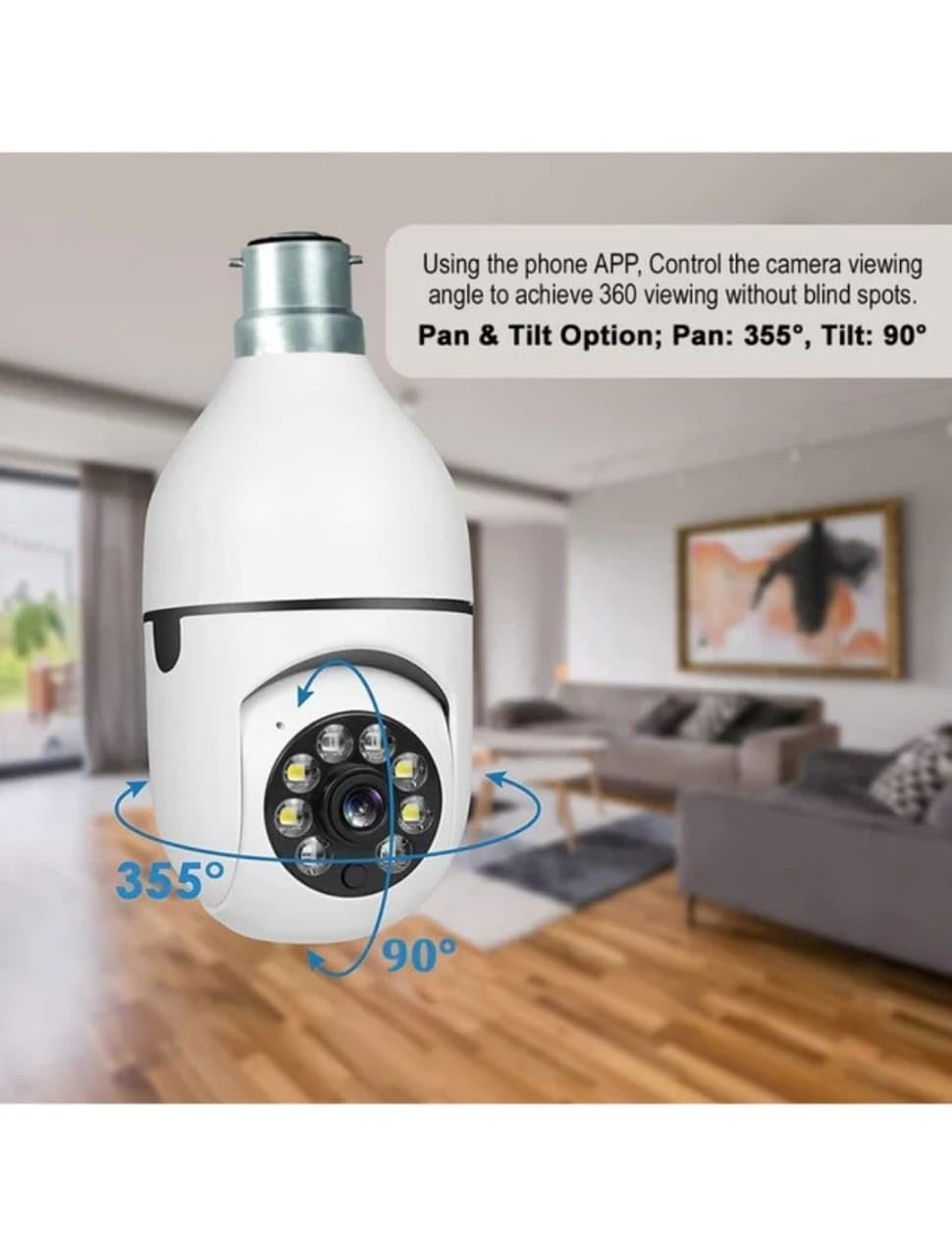 Wi-Fi Bulb Camera 360° – 1080p Wireless Home Security Cam