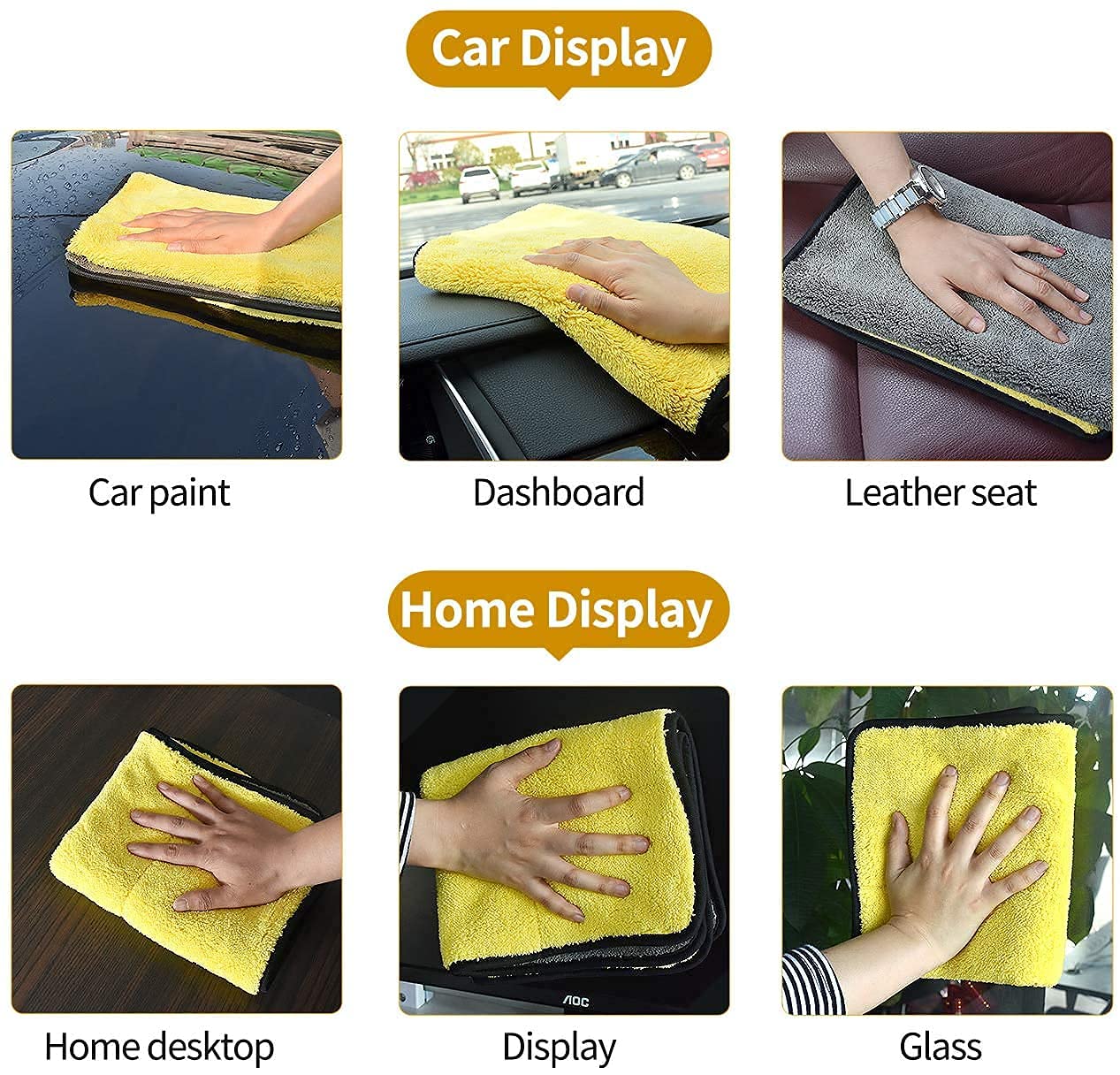 Heavy Microfiber Car Cleaning Cloth Lint-Free 40x40cm