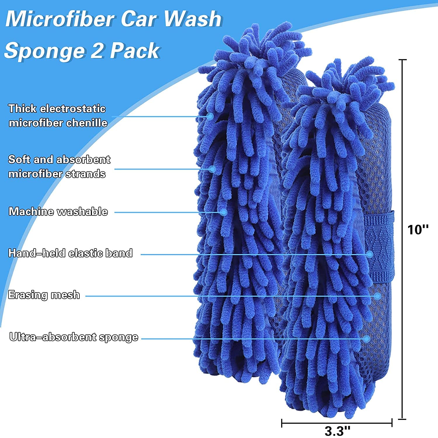 Microfiber Car Cleaning Sponge Scratch-Free Wash