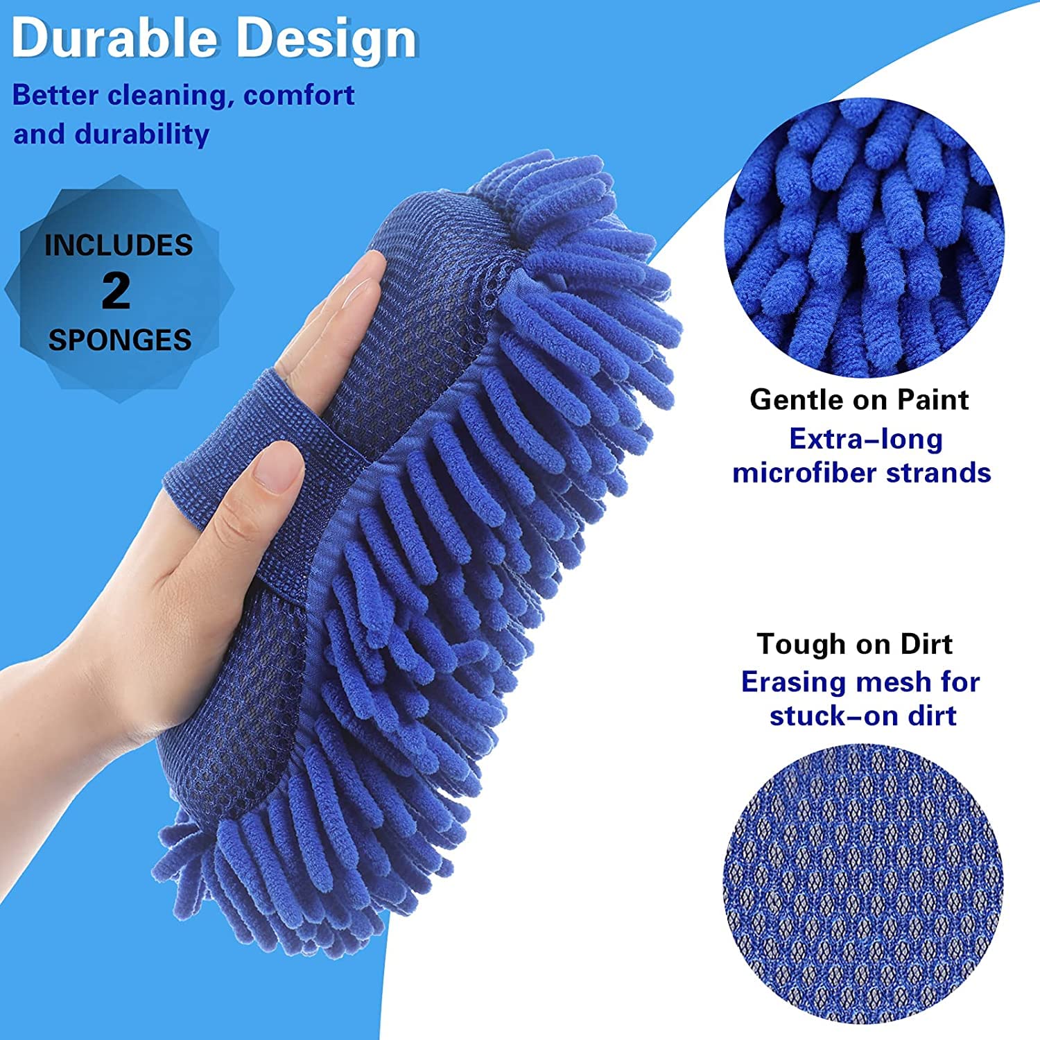 Microfiber Car Cleaning Sponge Scratch-Free Wash