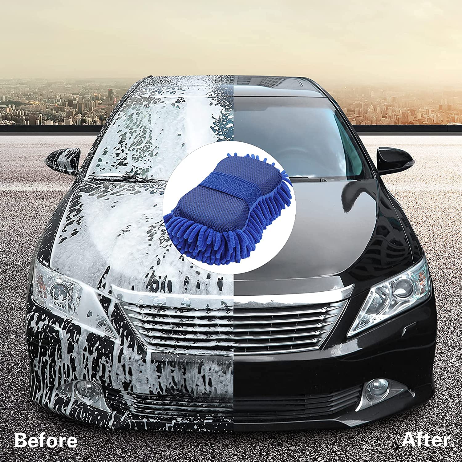 Microfiber Car Cleaning Sponge Scratch-Free Wash