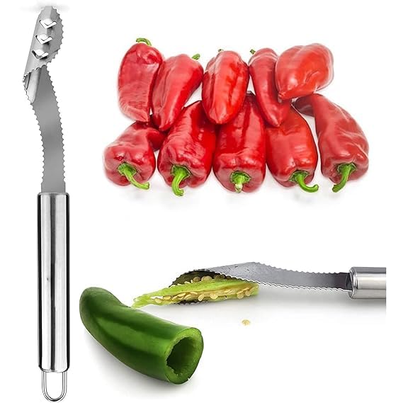 Stainless Steel Chili & Bell Pepper Seed Remover Tool