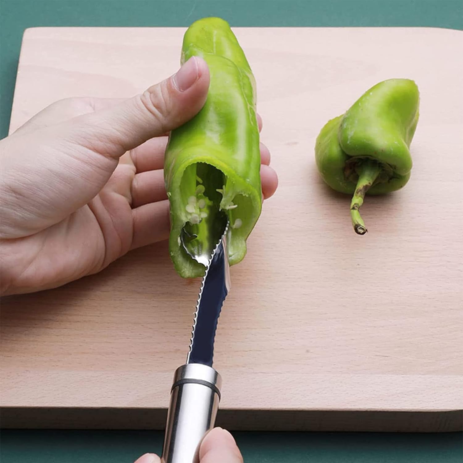 Stainless Steel Chili & Bell Pepper Seed Remover Tool