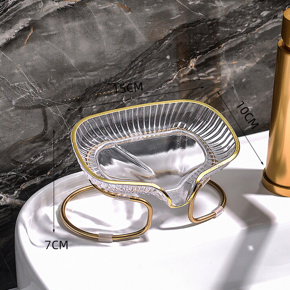 Clam Shape Self-Draining Soap Holder Metal Frame