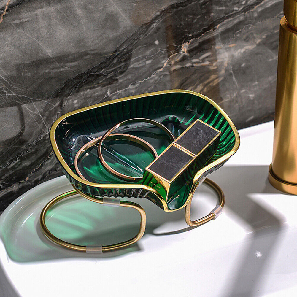 Clam Shape Self-Draining Soap Holder Metal Frame