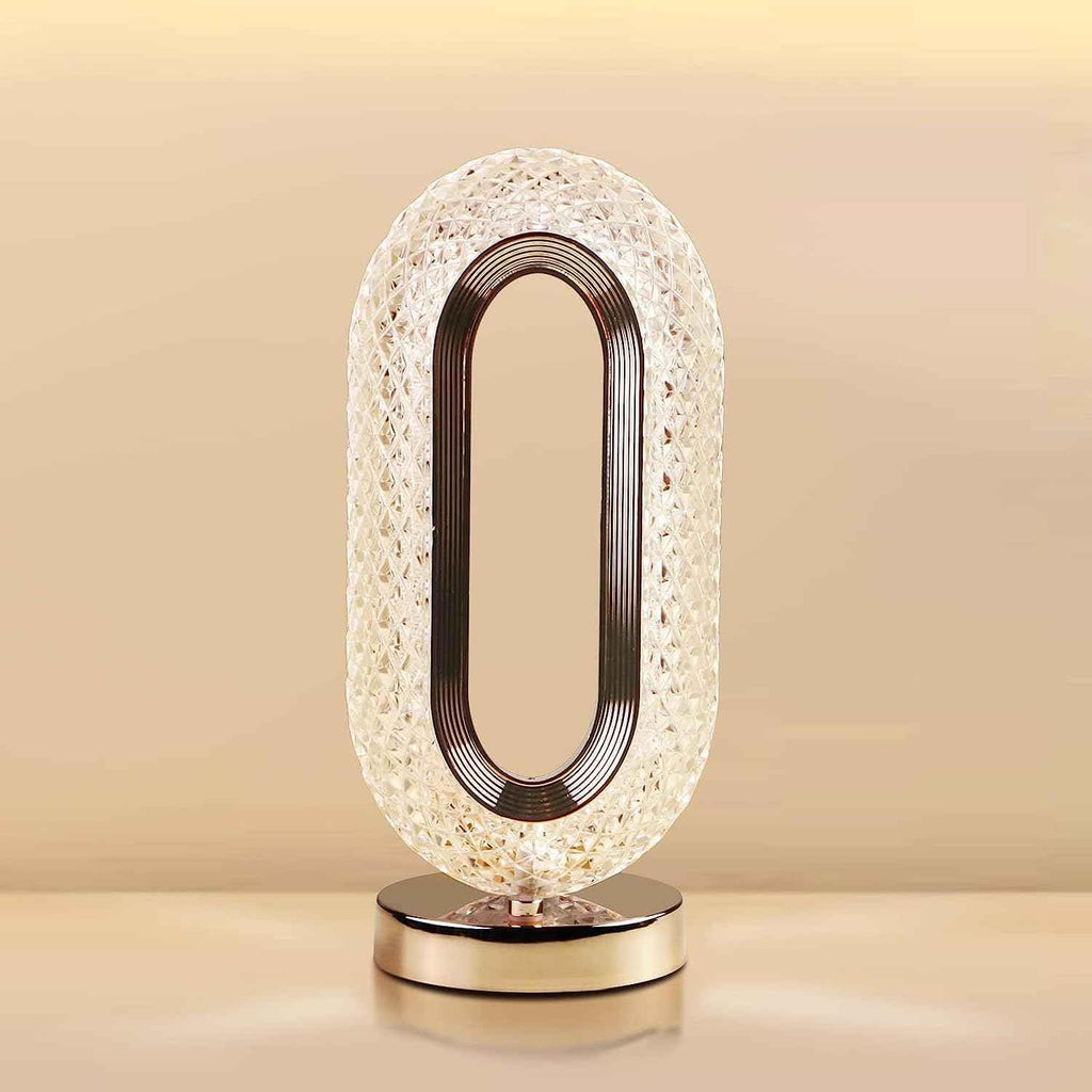 Crystal Touch Table Lamp Gold USB Rechargeable LED