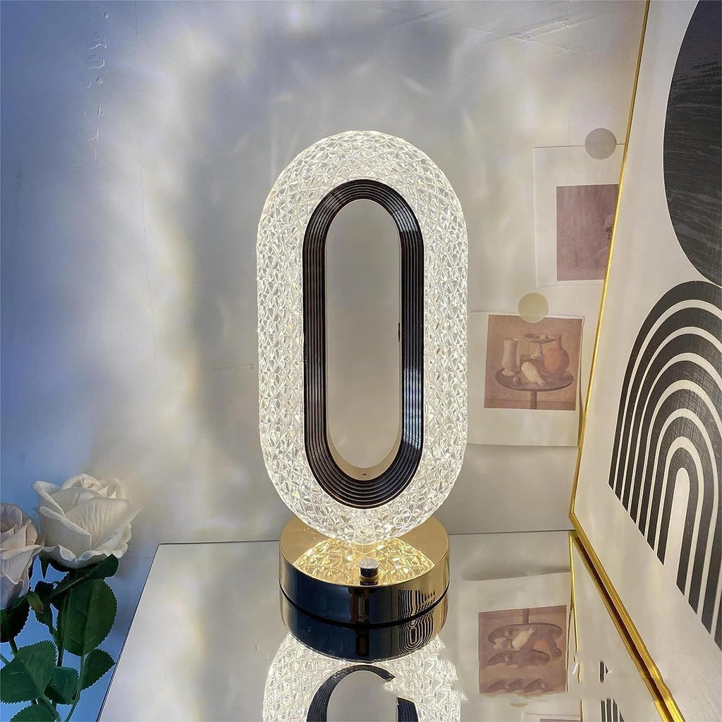 Crystal Touch Table Lamp Gold USB Rechargeable LED