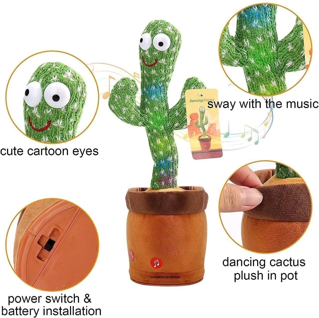 Dancing Talking Cactus Plush Toy Singing Fun