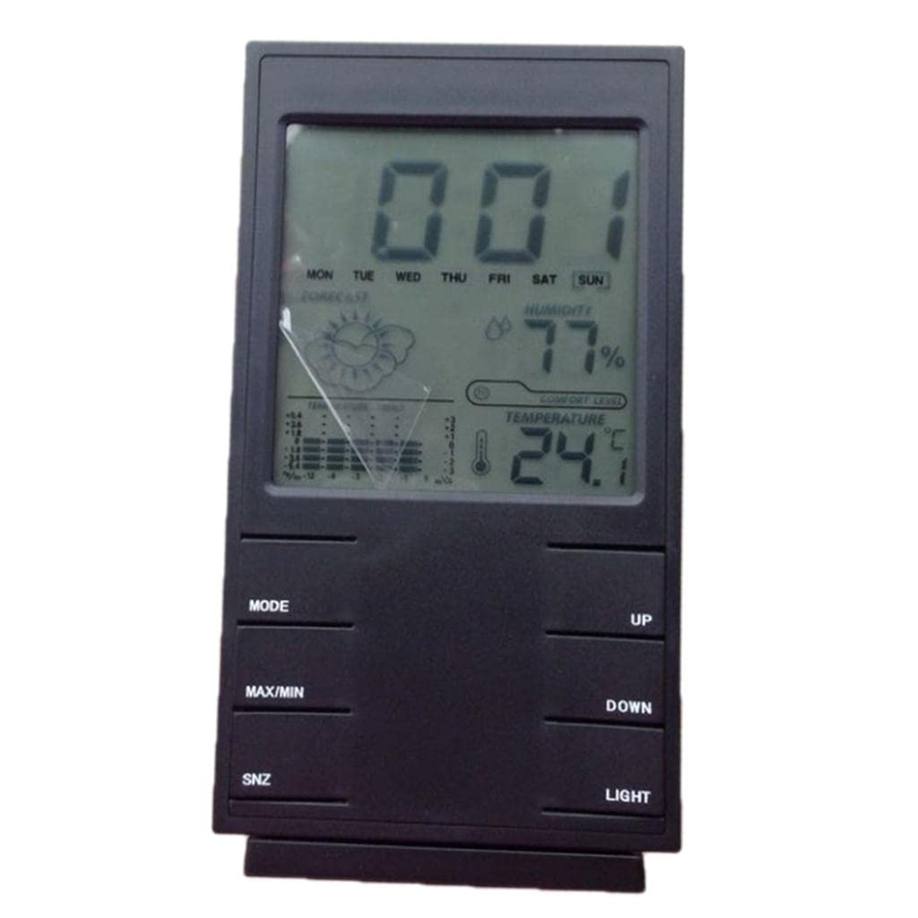 Digital Alarm Clock Weather Forecast Temp Humidity