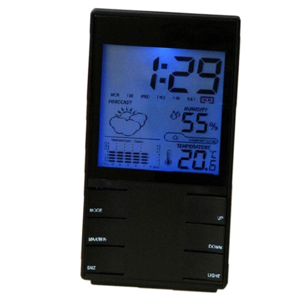 Digital Alarm Clock Weather Forecast Temp Humidity