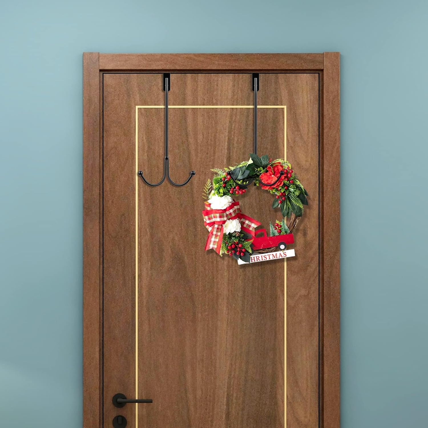 Metal Double Over-Door Hooks | Pack of 2 Heavy-Duty Hangers