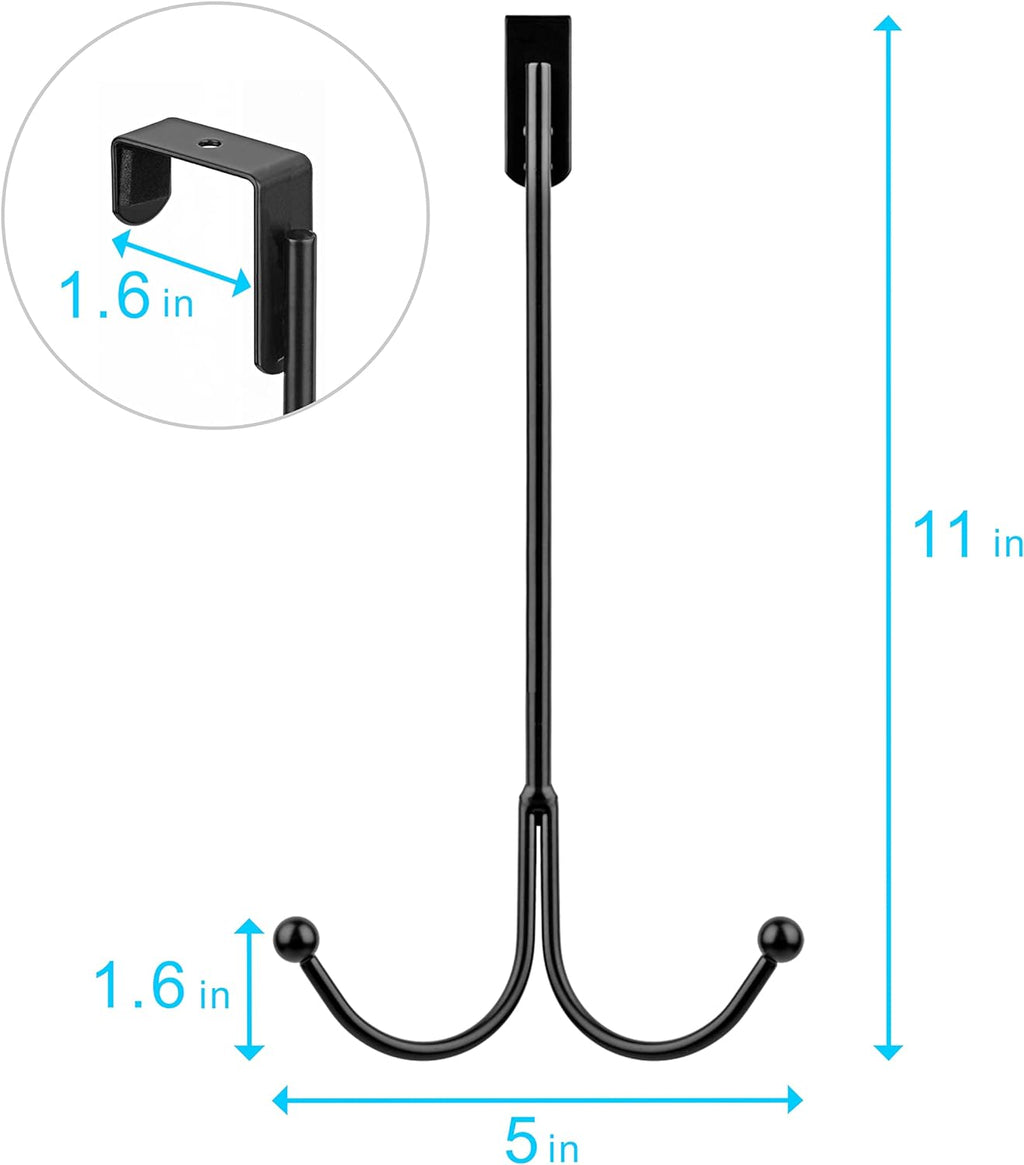 Metal Double Over-Door Hooks | Pack of 2 Heavy-Duty Hangers
