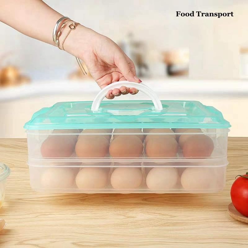 24 Grid Egg Storage Box 2 Layer Fridge Tray