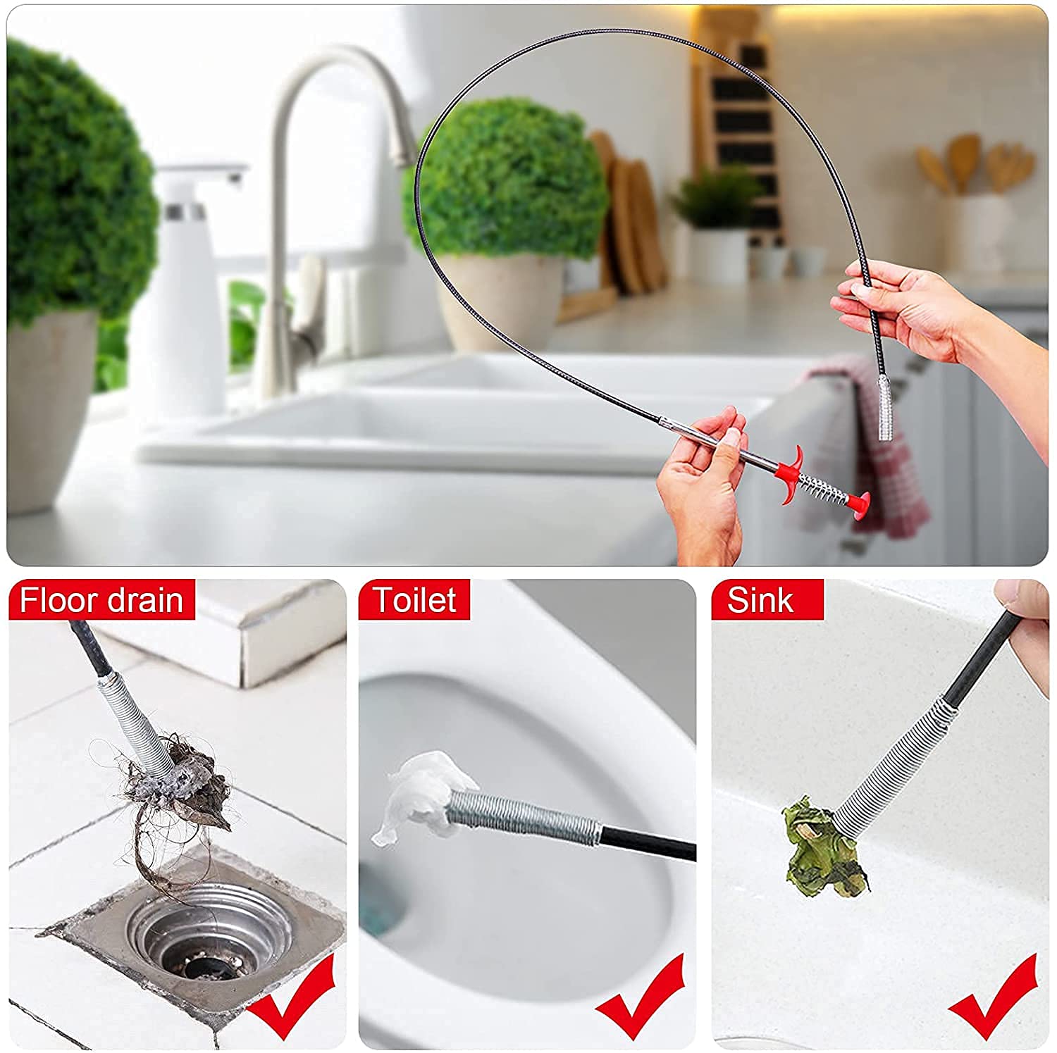 Drain Pipe Cleaner – Flexible Hair Catching Claw & Sink Tool