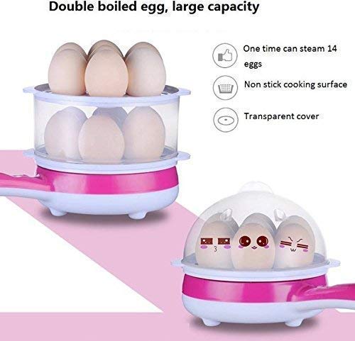 2 in 1 Electric Egg Boiler Fry Pan 14 Egg Cooker