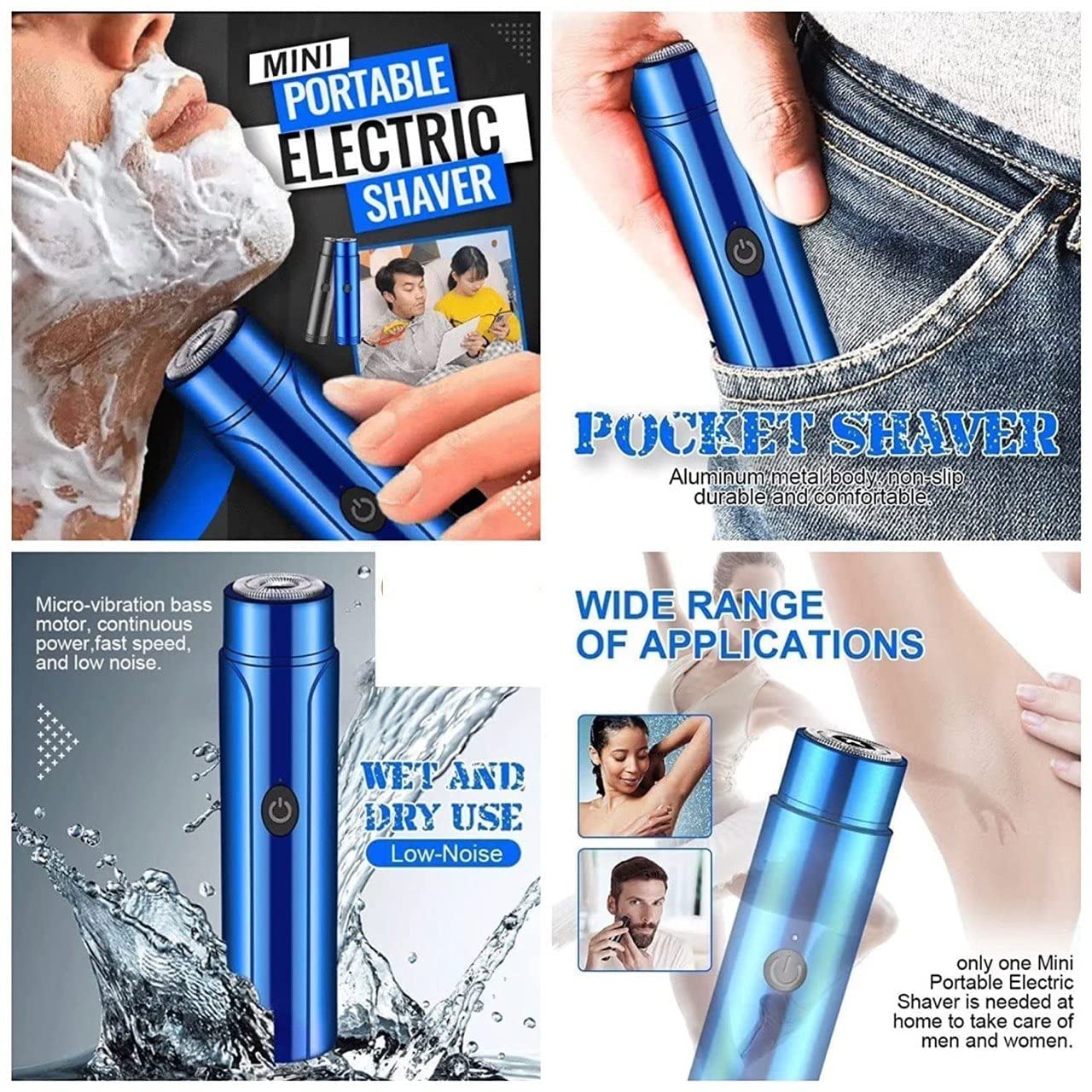 Mini Portable Electric Shaver Wet & Dry Low Noise