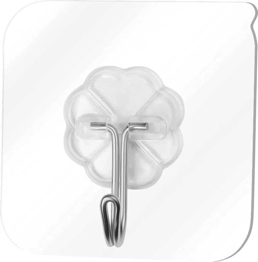 Heavy Duty Transparent Wall Hooks Drill-Free Steel